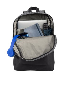 BG7150 Port Authority Retro Backpack Heather Grey/ Black