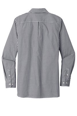 LW644 Port Authority Ladies Broadcloth Gingham Easy Care Shirt Black/ White
