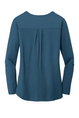 LK5432 Port Authority Ladies Concept Henley Tunic Dusty Blue