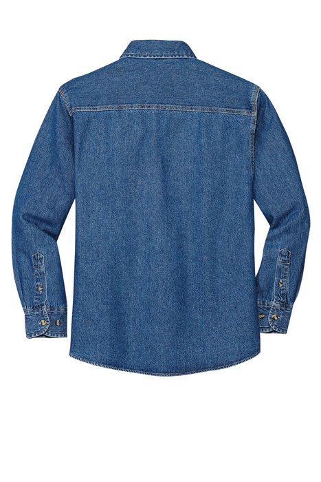 S100 Port Authority Heavyweight Denim Shirt Dark Blue Stonewashed