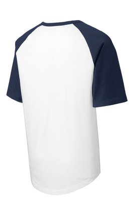 YT201 Sport-Tek 5.2-ounce 100% Cotton T-Shirt White/ Navy