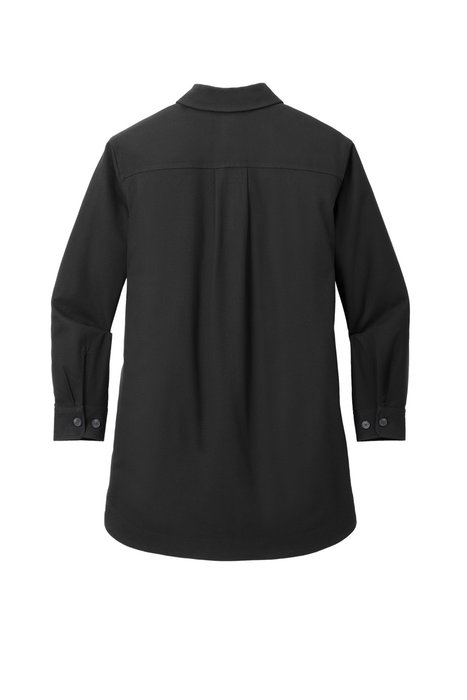 MM2021 Mercer+Mettle Women's Long Sleeve Twill Overshirt Deep Black