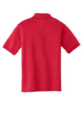 KP55Y Port & Company 5.5-ounce Youth Core Blend Jersey Knit Polo Red