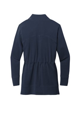 LK825 Port Authority Ladies Microterry Cardigan River Blue Navy