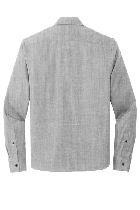 MM2000 MERCER+METTLE Long Sleeve Stretch Woven Shirt Gusty Grey End On End