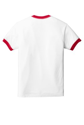 2410W American Apparel 4.3-ounce 100% Cotton T-Shirt White/ Red