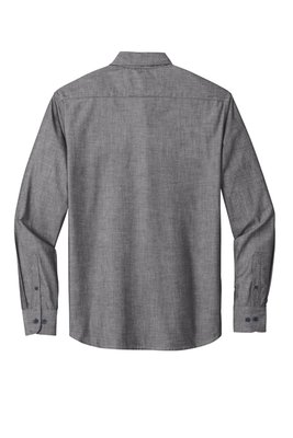 W382 Port Authority Long Sleeve Chambray Easy Care Shirt Deep Black