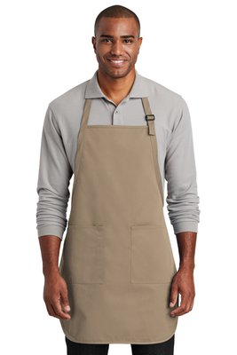 A600 Port Authority Full-Length Two-Pocket Bib Apron Khaki