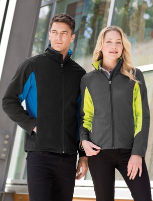 J318 Port Authority Core Colorblock Soft Shell Jacket Black/ Imperial Blue