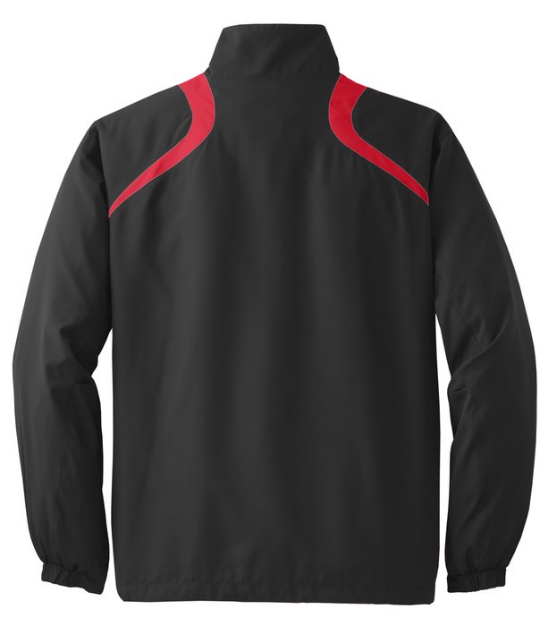 JST75 Sport-Tek 1/2-Zip Wind Shirt Black/ True Red