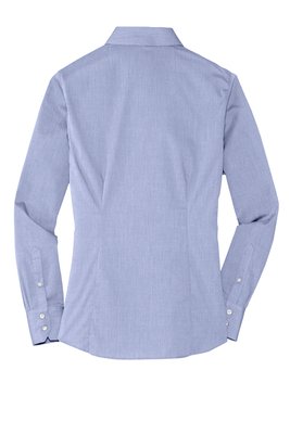 L640 Port Authority Ladies Crosshatch Easy Care Shirt Chambray Blue