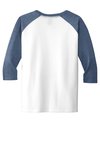DT6210Y District 4.3-ounce 100% Cotton T-Shirt Heathered Navy/ White