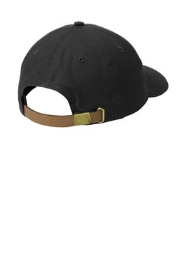 C963 Port Authority Leather Strap Cap Black