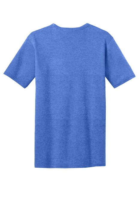 DT6000P District Very Important Tee with Pocket. Heathered Royal