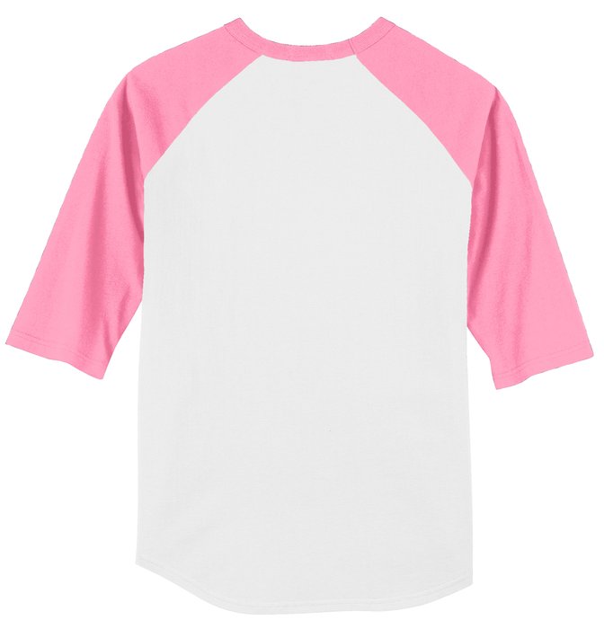 T200 Sport-Tek 5.2-ounce 100% Cotton T-Shirt White/ Bright Pink