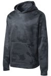 YST240 Sport-Tek Youth Sport-Wick CamoHex Fleece Hooded Pullover Dark Smoke Grey
