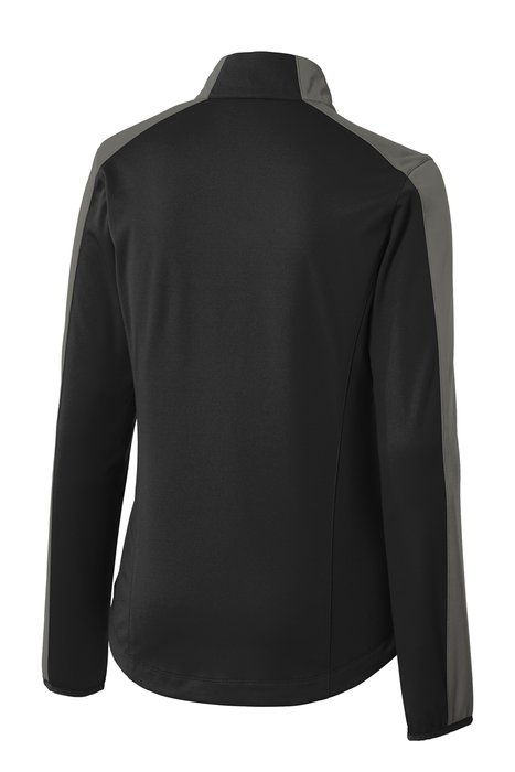 L718 Port Authority Ladies Active Colorblock Soft Shell Jacket Deep Black/ Grey Steel