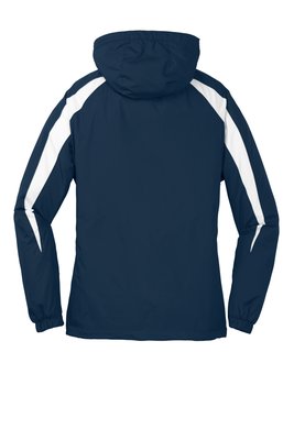 YST81 Sport-Tek Youth Fleece-Lined Colorblock Jacket True Navy/ White