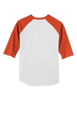 YT200 Sport-Tek 5.2-ounce 100% Cotton T-Shirt White/ Deep Orange