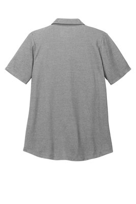 LK830 Port Authority Ladies Fine Pique Blend Polo Charcoal Heather