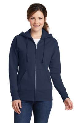 LPC78ZH Port & Company Ladies Core Fleece Full-Zip Hooded Sweatshirt Navy