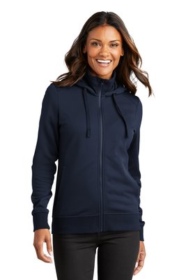L814 Port Authority Ladies Smooth Fleece Hooded Jacket River Blue Navy