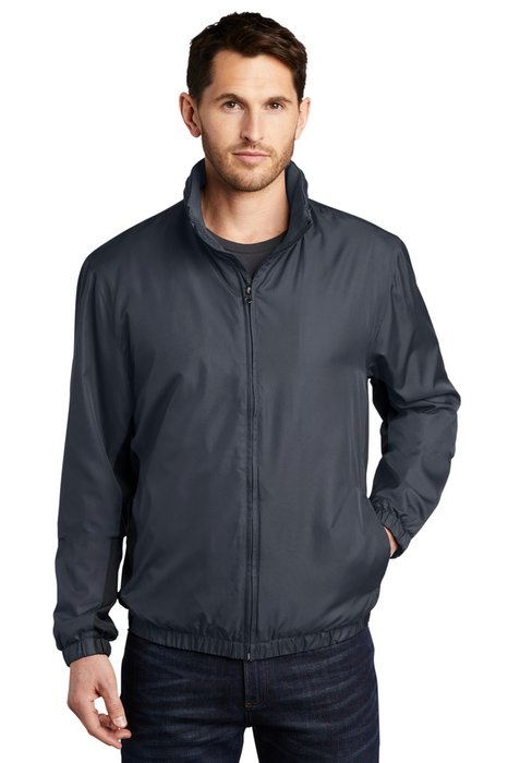 J330 Port Authority Core Colorblock Wind Jacket Battleship Grey/ Black