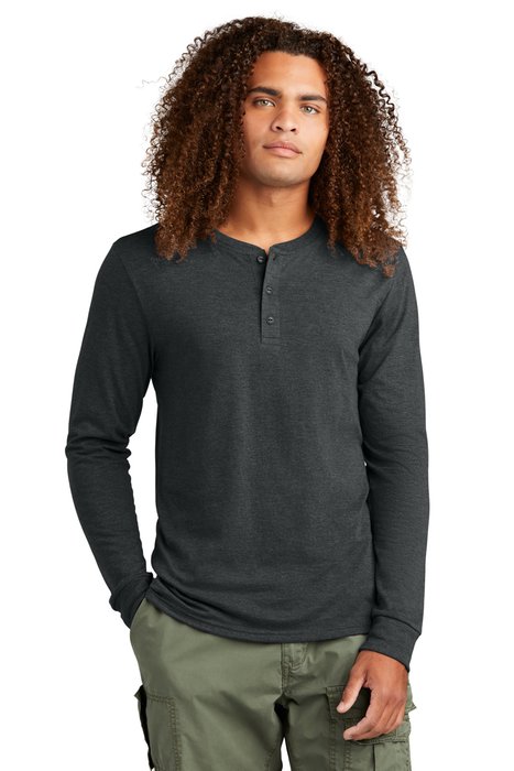 DT145 District Perfect Tri Long Sleeve Henley Black Frost