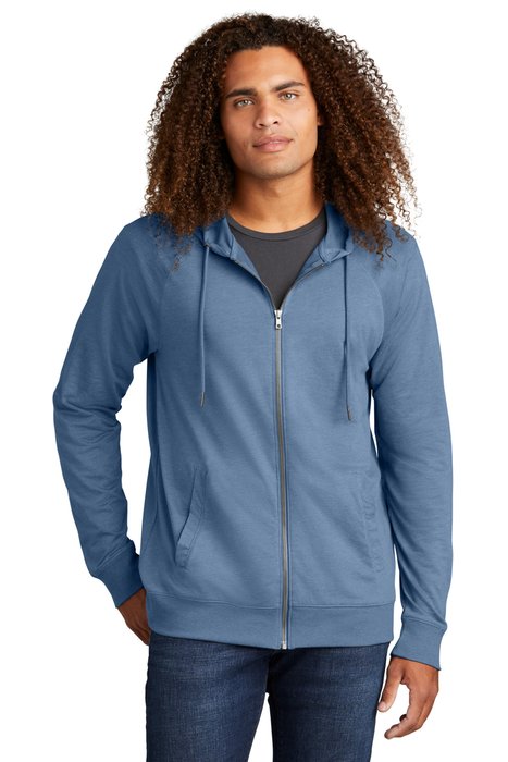 DT573 District Featherweight French Terry Full-Zip Hoodie Flint Blue Heather