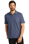 K868 Port Authority C-FREE Cotton Blend Pique Pocket Polo Navy Heather