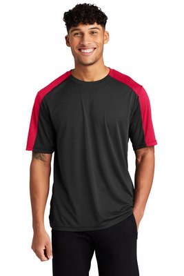 ST354 Sport-Tek 3.8-ounce 100% Polyester T-Shirt Black/ True Red