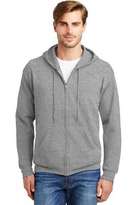 P180 Hanes EcoSmart Full-Zip Hooded Sweatshirt Light Steel