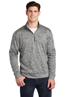 ST226 Sport-Tek PosiCharge Electric Heather Fleece 1/4-Zip Pullover Black Electric