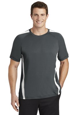 ST351 Sport-Tek 3.8-ounce 100% Polyester T-Shirt Iron Grey/ White