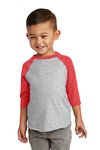 RS3330 Rabbit Skins 4.5-ounce CrewNeck T-Shirt Vintage Heather/ Vintage Red