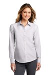 LW657 Port Authority Ladies SuperPro Oxford Stripe Shirt Gusty Grey/ White