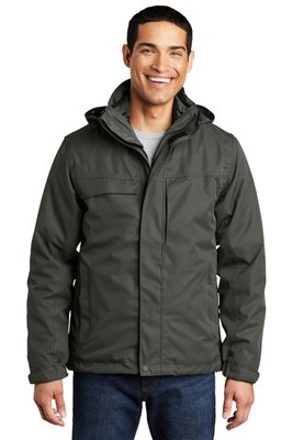 J302 Port Authority Herringbone 3-in-1 Parka Spruce Green