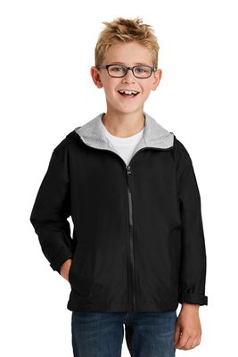 YJP56 Port Authority Youth Team Jacket Black/ Light Oxford