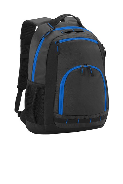 BG207 Port Authority Xtreme Backpack Dark Grey/ Black/ Shock Blue