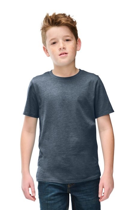 DT108Y District Youth Perfect Blend CVC Tee Heathered Navy