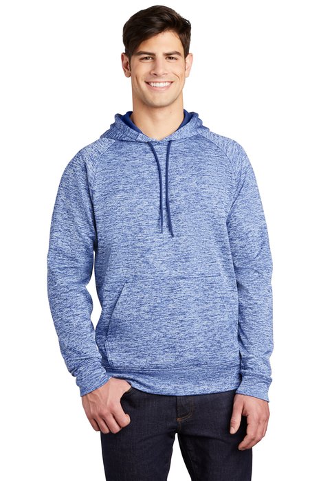 ST225 Sport-Tek PosiCharge Electric Heather Fleece Hooded Pullover True Royal Electric