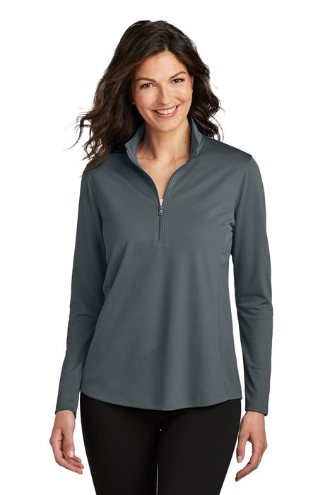 LK112 Port Authority Ladies Dry Zone UV Micro-Mesh 1/4-Zip Graphite