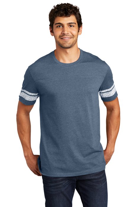 DT376 District 4.5-ounce T-Shirt Heathered True Navy/ White
