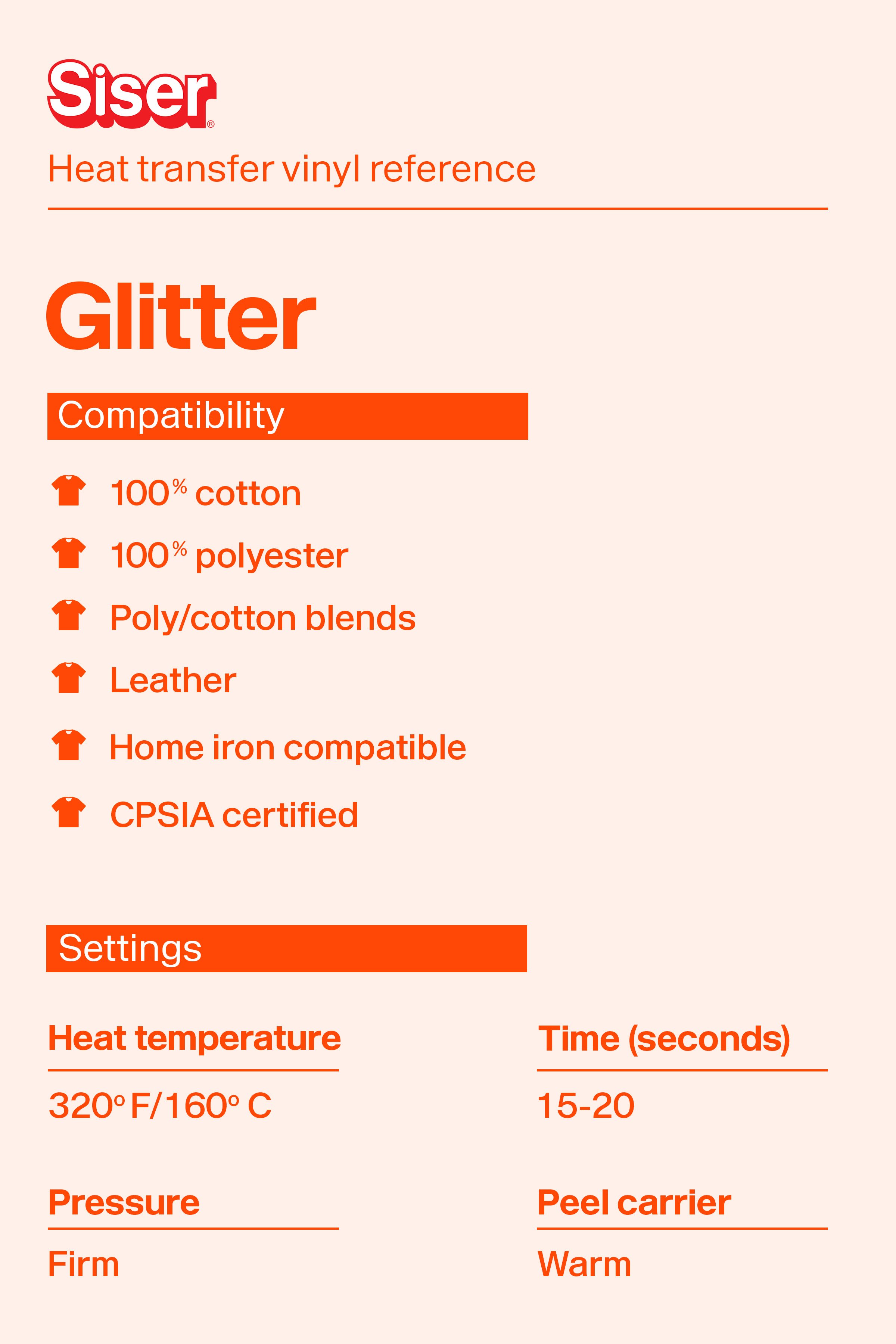 Siser Glitter 20 Heat Transfer Vinyl - SPSI Inc.