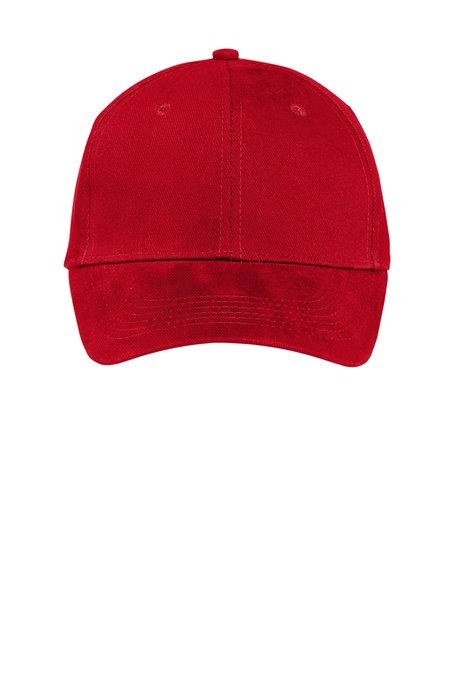 CP82 Port & Company Brushed Twill Cap Red