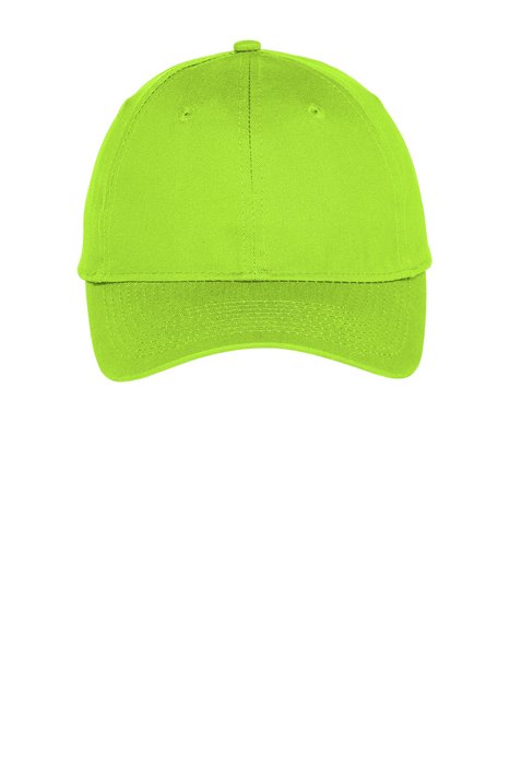 C914 Port & Company Six-Panel Unstructured Twill Cap Lime