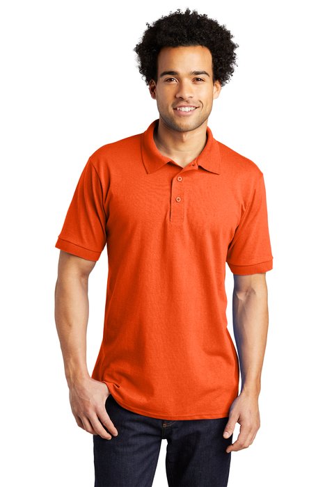 KP55T Port & Company 5.5-ounce Tall Core Blend Jersey Knit Polo Safety Orange