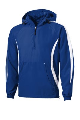 JST63 Sport-Tek Colorblock Raglan Anorak True Royal/ White