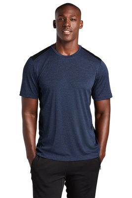 ST465 Sport-Tek 4-ounce 100% Polyester T-Shirt Dark Royal Heather/ Black
