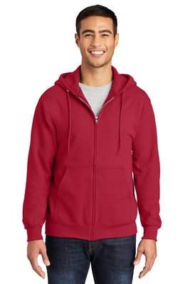 PC90ZH Port & Company Essential Fleece Full-Zip Hooded Sweatshirt Red